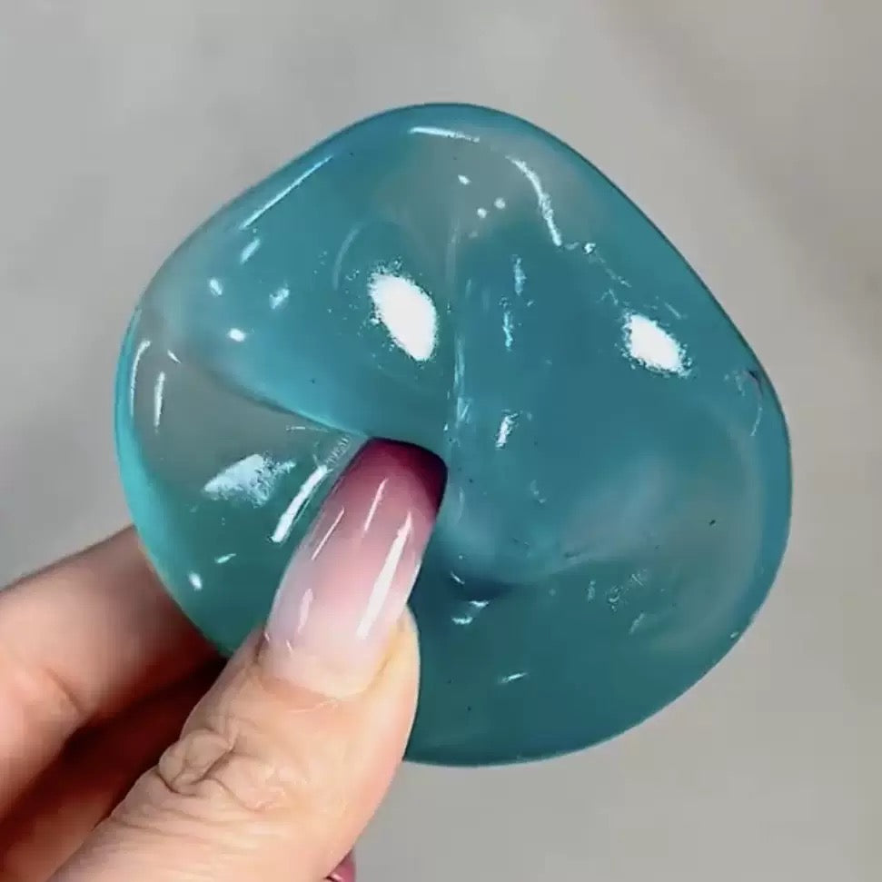 Coconut Oil Transparent Blue Plasticity stress ball