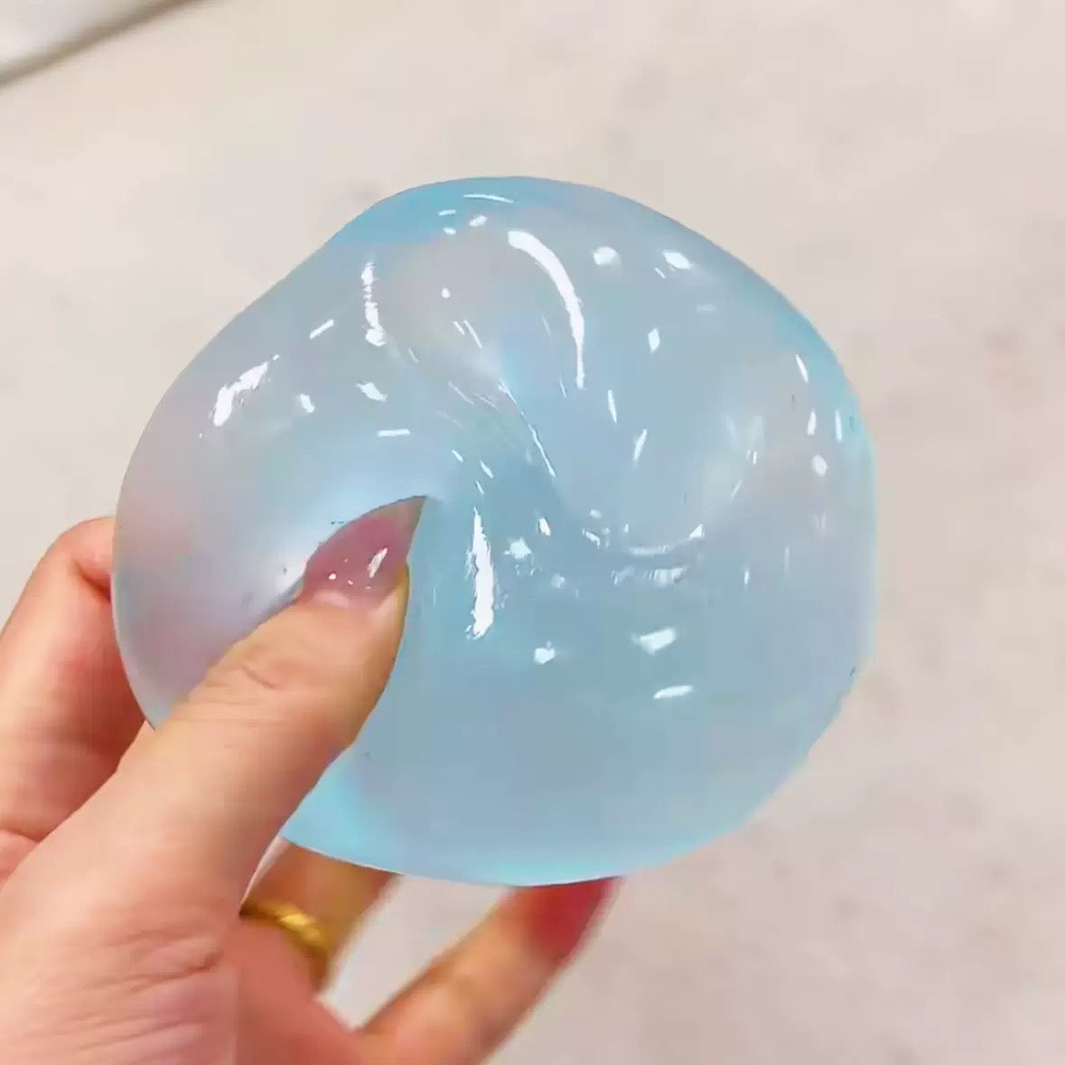 Coconut Oil Transparent Big Blue Plasticity stress ball