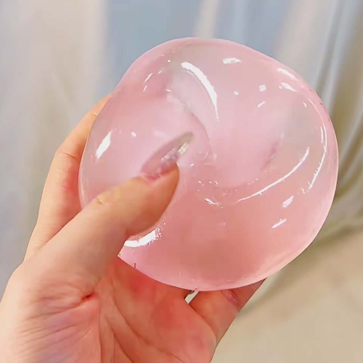 Coconut Oil Transparent Pink Plasticity Big stress ball